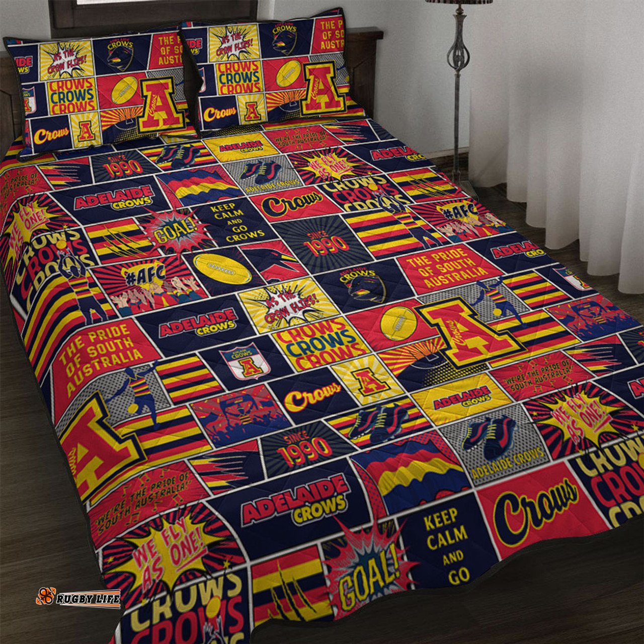 Amazing Aussie Adelaide Crows Legacy Of The Pride Comic Style Quilt Bed Set