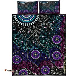 Amazing Aussie Australia Aboriginal Inspired Dreaming art aboriginal inspired background Quilt Bed Set