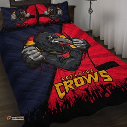 Amazing Aussie Adelaide Crows Breaking Through Fan Design Quilt Bed Set