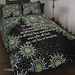 Amazing Aussie Australia Aboriginal The More You Know The Less You Need Green Quilt Bed Set