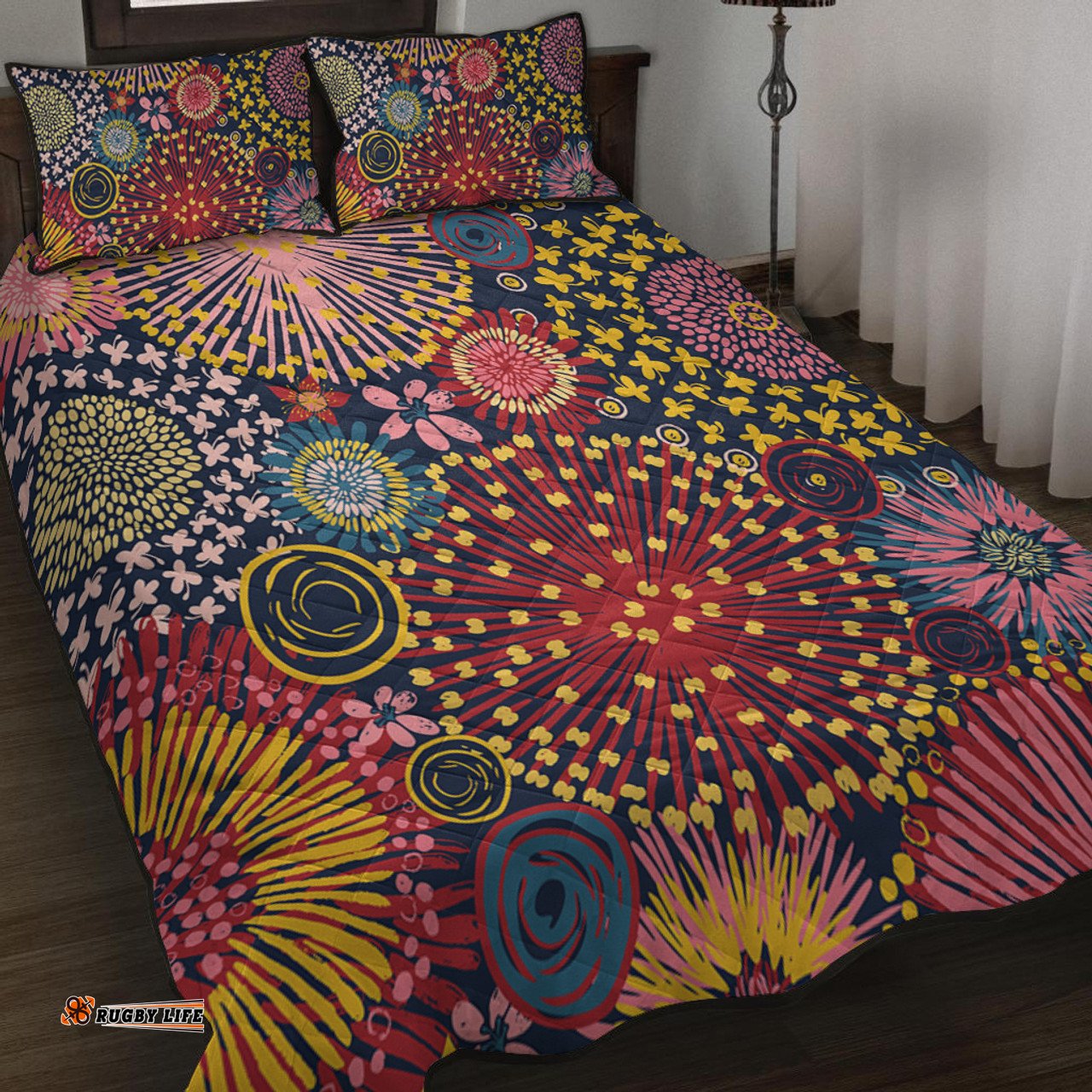 Amazing Aussie Australia Blooming Bright Flowers Blooming Bright Flowers Meadow Seamless Art Inspired Quilt Bed Set