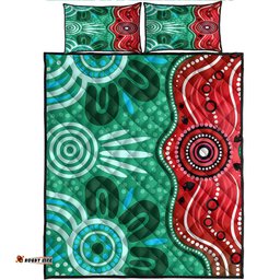 Amazing Aussie Australia Aboriginal Inspired Indigenous dot art River concept Quilt Bed Set