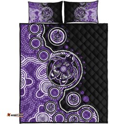 Amazing Aussie Australia Indigenous Turtle Aboriginal Dot Art Purple Quilt Bed Set