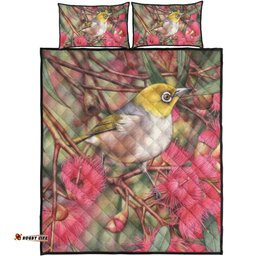Amazing Aussie Australia Silvereye Silvereye and Gum Blossom Quilt Bed Set