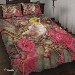 Amazing Aussie Australia Silvereye Silvereye and Gum Blossom Quilt Bed Set