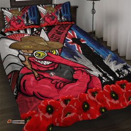Amazing Aussie Essendon Anzac Day Honor United In Spirit Quilt Bed Set