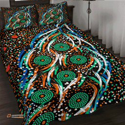 Amazing Aussie Australia Aboriginal Inspired Star dreaming story aboriginal art background Quilt Bed Set