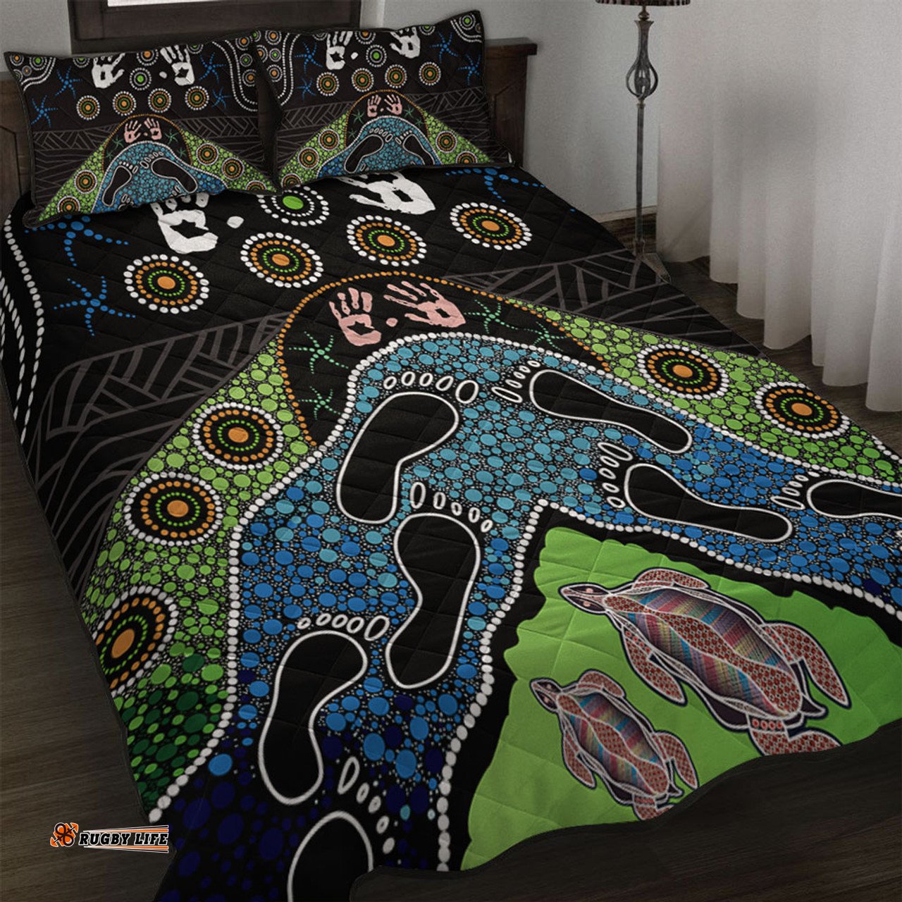 Amazing Aussie Australia Turtle���s Journey Through Dreamtime Quilt Bed Set