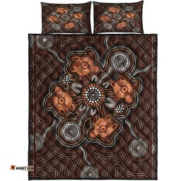 Amazing Aussie Australia Aboriginal Inspired Turtle Art Quilt Bed Set