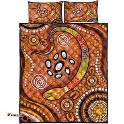 Amazing Aussie Australia Aboriginal Inspired The Rainbow Serpent Quilt Bed Set