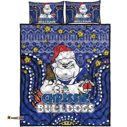 Amazing Aussie Canterbury Bankstown Bulldogs Christmas Custom Christmas Knit Patterns Vintage Jersey Ugly Quilt Bed Set