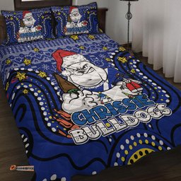 Amazing Aussie Canterbury Bankstown Bulldogs Christmas Custom Christmas Knit Patterns Vintage Jersey Ugly Quilt Bed Set