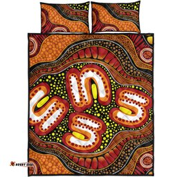 Amazing Aussie Australia Aboriginal Artwork Illustration With Dot Art Quilt Bed Set