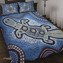 Amazing Aussie Australia Aboriginal Platypus Aboriginal Dot Painting Quilt Bed Set