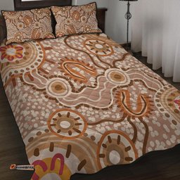 Amazing Aussie Australia Aboriginal Aboriginal Dot Design Artwork Quilt Bed Set