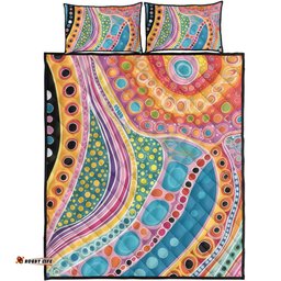 Amazing Aussie Australia Aboriginal Aboriginal Colourful Dots Art Inspired Quilt Bed Set