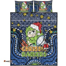 Amazing Aussie Canberra Raiders Christmas Custom Christmas Knit Patterns Vintage Jersey Ugly Quilt Bed Set