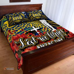 Eels Quilt Bed Set ANZAC Day Poppy Flowers With Aboriginal