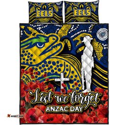 Eels Quilt Bed Set ANZAC Day Poppy Flowers With Aboriginal