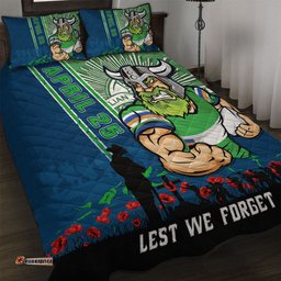 Amazing Aussie Canberra Raiders Anzac Day Lest We Forget Strong Fighting Spirit Quilt Bed Set