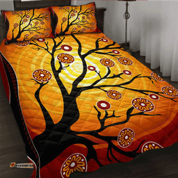 Amazing Aussie Australia Aboriginal Inspired Tree on the hill Quilt Bed Set