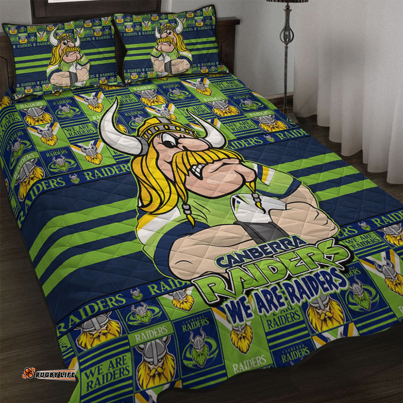 Amazing Aussie Canberra Raiders Champion���s Pride Comic Style Quilt Bed Set