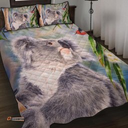 Amazing Aussie Australia Koala Koala with a Scarlet Honeyeater Quilt Bed Set