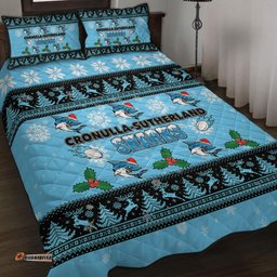 Amazing Aussie Cronulla Sutherland Sharks Christmas Cronulla Sutherland Sharks Special Ugly Christmas Quilt Bed Set