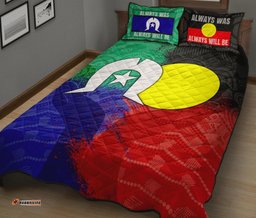 Aboriginal Quilt Bed Set, Australia NAIDOC Week Indigenous Flag Style