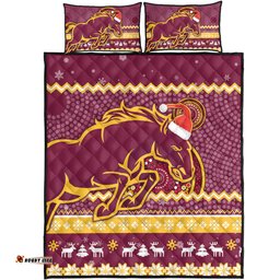 Amazing Aussie Brisbane Broncos Australia Ugly Xmas With Aboriginal Patterns For Die Hard Fans Quilt Bed Set