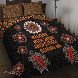 Amazing Aussie Australia Aboriginal Walking with 3000 Ancestors Behind Me Black and Orange Patterns Quilt Bed Set
