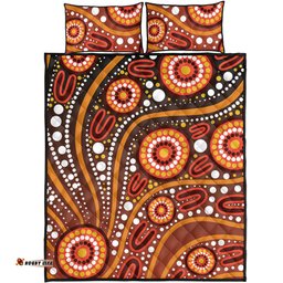 Amazing Aussie Australia Artistic Illustration Of Aboriginal Dot Painting Quilt Bed Set