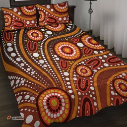 Amazing Aussie Australia Artistic Illustration Of Aboriginal Dot Painting Quilt Bed Set