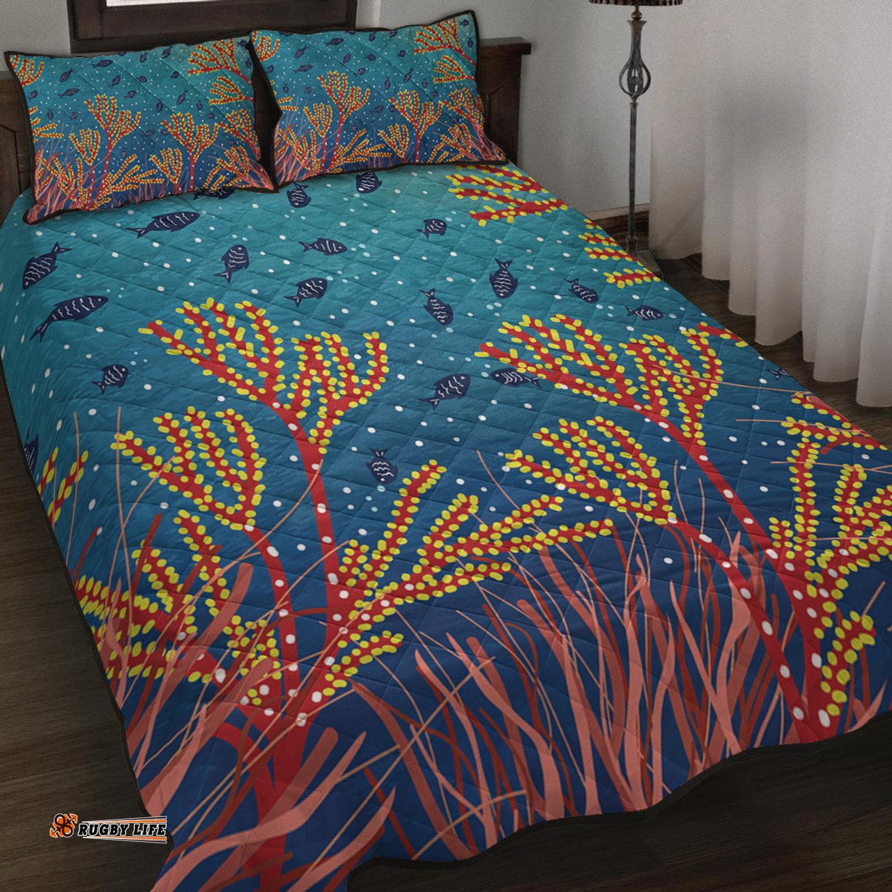 Amazing Aussie Australia Aboriginal Underwater Aboriginal Art Inspired Quilt Bed Set