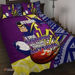 Amazing Aussie Melbourne Storm A True Champion Will Fight Through Anything With Polynesian Patterns Quilt Bed Set