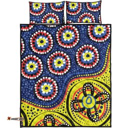 Amazing Aussie Australia A Bright And Colorful Background With Aboriginal Inspired Dot Art Quilt Bed Set