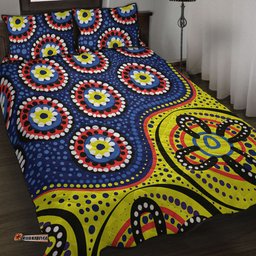Amazing Aussie Australia A Bright And Colorful Background With Aboriginal Inspired Dot Art Quilt Bed Set