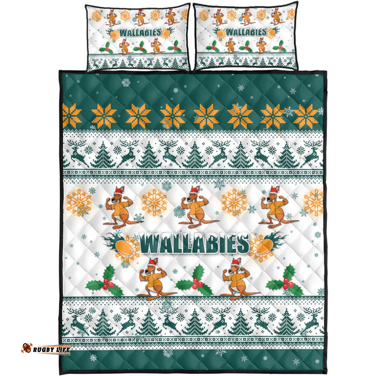 Amazing Aussie Australia Christmas Wallabies Special Ugly Christmas Quilt Bed Set