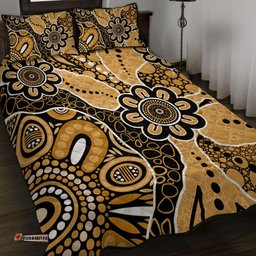 Amazing Aussie Australia Aboriginal Design Art Color Yellow Quilt Bed Set