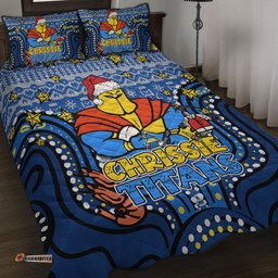 Amazing Aussie Gold Coast Titans Christmas Custom Christmas Knit Patterns Vintage Jersey Ugly Quilt Bed Set