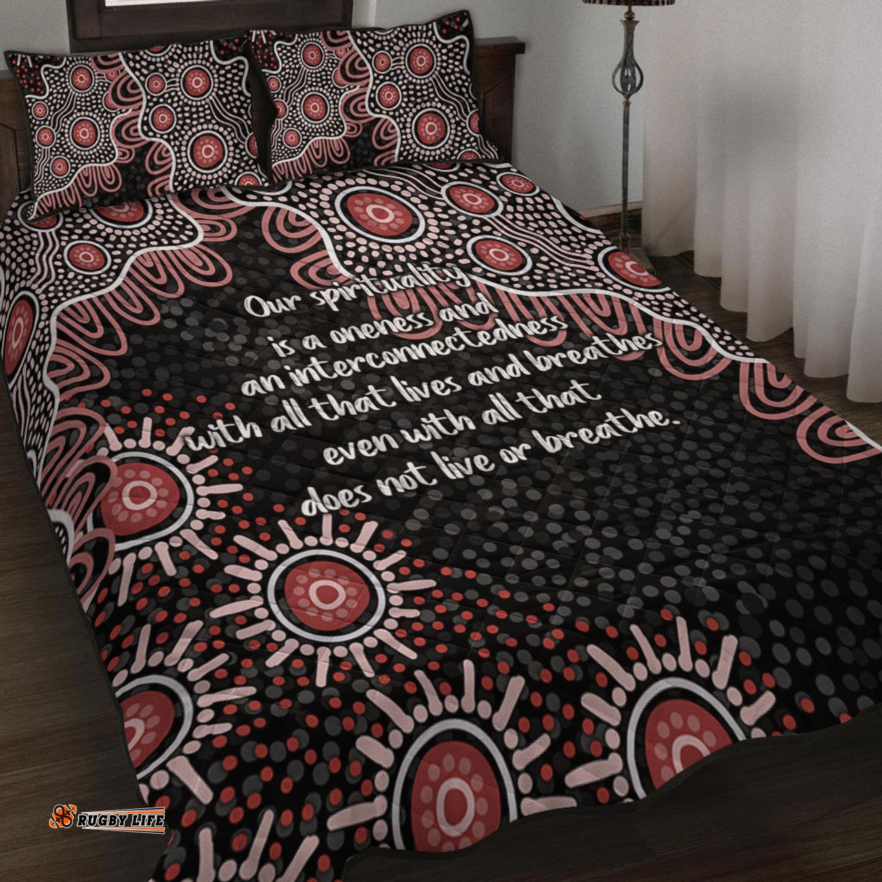 Amazing Aussie Australia Aboriginal The More You Know The Less You Need Red Patterns Quilt Bed Set