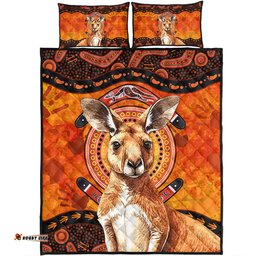 Amazing Aussie Indigenous Australian Aboriginal Kangaroo Spirit Dreaming Quilt Bed Set