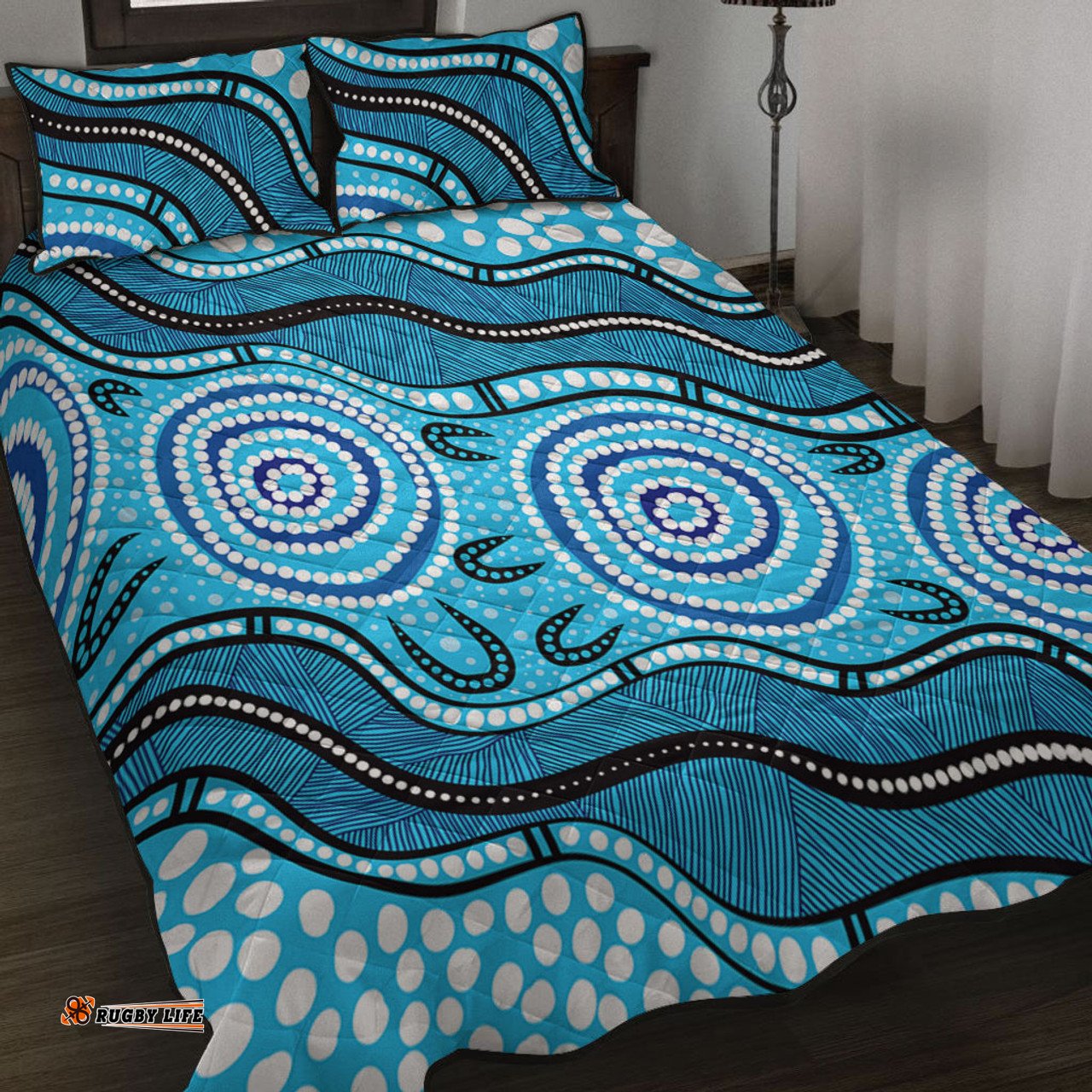 Amazing Aussie Australia Painting Illustration With Dot Art In Aboriginal Style Quilt Bed Set