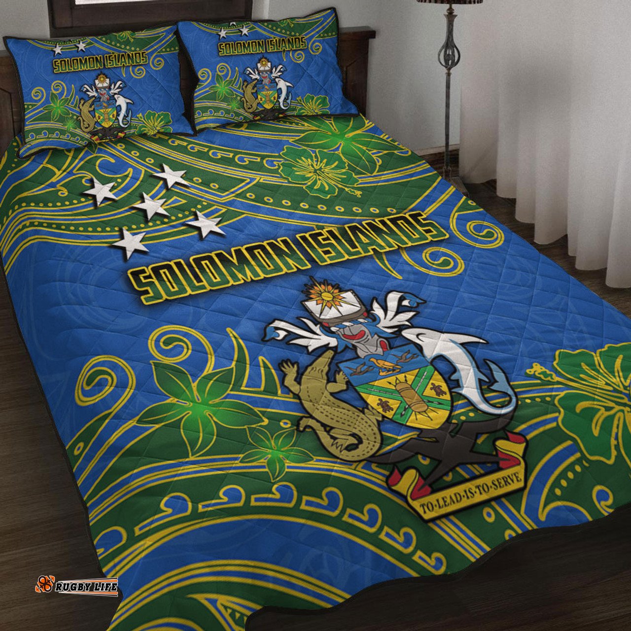Amazing Aussie Australia South Sea Islanders Solomon Islands Symbol In Polynesian Patterns With Tropical Flowers Style Quilt Bed Set