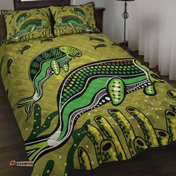 Amazing Aussie Australia Aboriginal Mother And Baby Dugong Aboriginal Art Quilt Bed Set