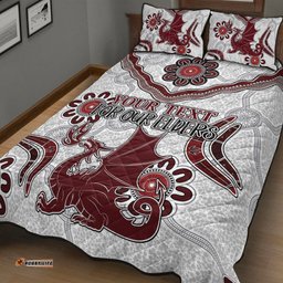 Australia Illawarra and St George Naidoc Quilt Bed Set Custom For Our Elders Boomerangs White Quilt Bed Set