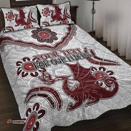Australia Illawarra and St George Naidoc Quilt Bed Set Custom For Our Elders Boomerangs White Quilt Bed Set