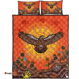 Amazing Aussie Australia Indigenous Flying Eagle With Aboriginal Dot Art Quilt Bed Set