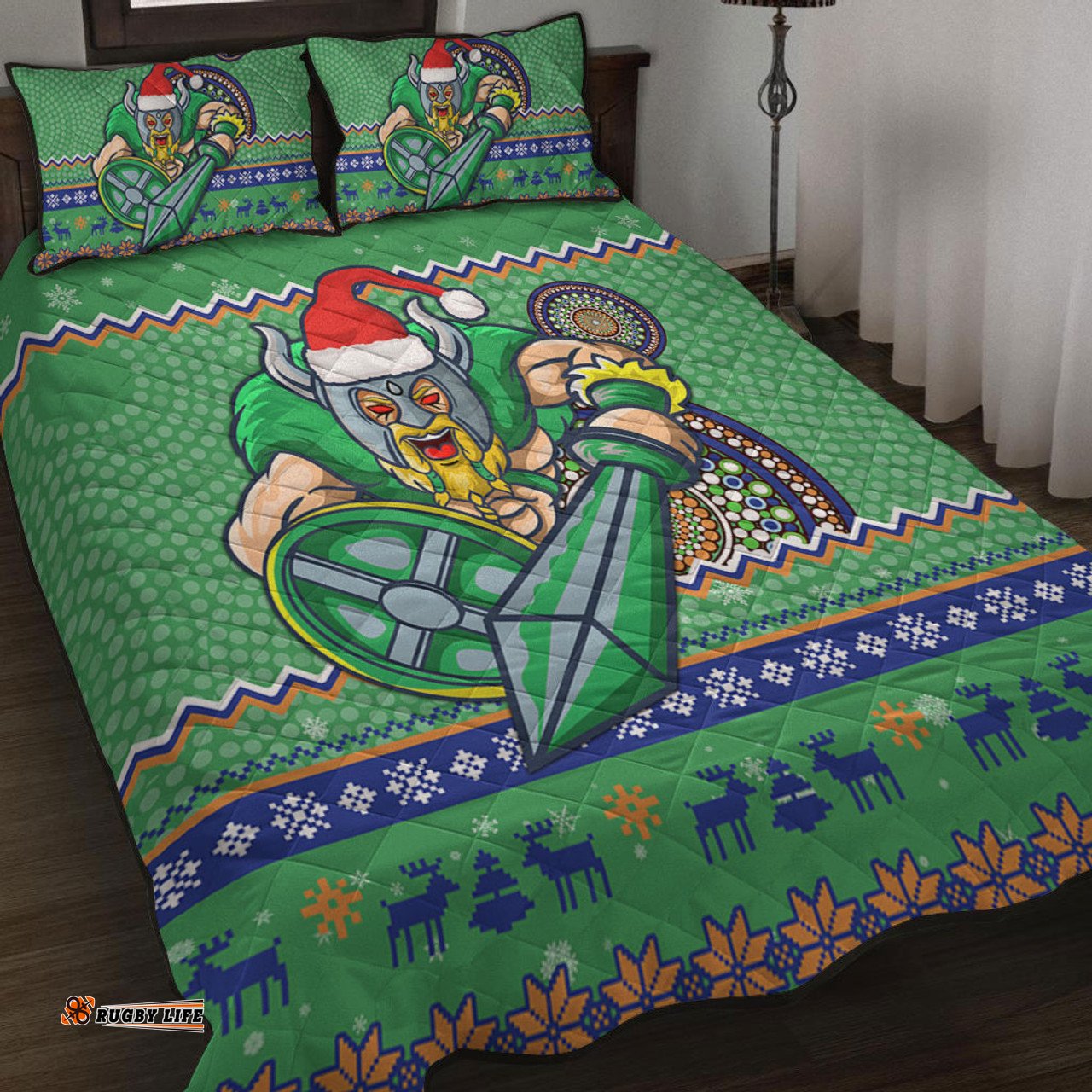 Amazing Aussie Canberra Raiders Australia Ugly Xmas With Aboriginal Patterns For Die Hard Fans Quilt Bed Set