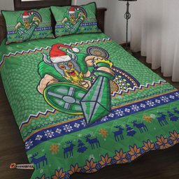 Amazing Aussie Canberra Raiders Australia Ugly Xmas With Aboriginal Patterns For Die Hard Fans Quilt Bed Set